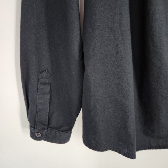 Rag & Bone Elastic Off Shoulder Long Sleeve Side Button Cotton Shirt Black XS - Picture 9 of 11